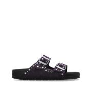 Birkenstock Lila Mocka Slip-On Sandaler Purple, Dam