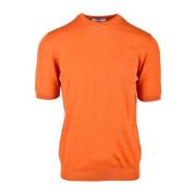 Alpha Studio Round-neck Knitwear Orange, Herr