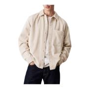 Calvin Klein Jeans Avslappnad passform Overshirt Jacka Beige, Herr