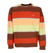 Obey Randig Crewneck Sweatshirt Sepia Multi Multicolor, Herr