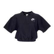 Nike Svart/Vit Air Pique Crop Polo Black, Dam