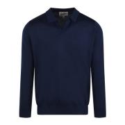 MC2 Saint Barth Merinoull Polo Tröja Fw24 Blue, Herr