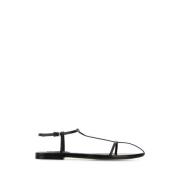 Jil Sander Stiliga svarta lädersandaler Black, Dam