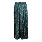 Marella Elegant Veckad Kjol i Polyester Green, Dam