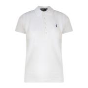 Polo Ralph Lauren Broderad Bomull Polo Shirt White, Dam