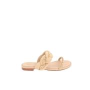 Chanel Vintage Pre-owned Mocka sandaler Beige, Dam