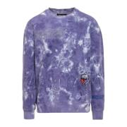 KidSuper Studios Färgad Crewneck Sweatshirt Purple, Herr