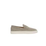 Tod's Grå Mocka Moccasin Platta Skor Gray, Herr