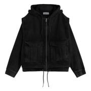 Études Denim Hoodie Jacka Black, Herr