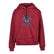 Tommy Hilfiger Avslappnad Bomullsblandad Sweatshirt Red, Dam