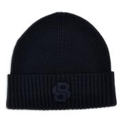 Hugo Boss 'Edo' Ullblandad Beanie Mössa Blue, Herr