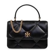 Tory Burch Vadderad axelväska med Double T-motiv Black, Dam