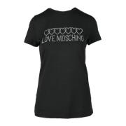 Love Moschino Bomull Spandex T-shirt Black, Dam