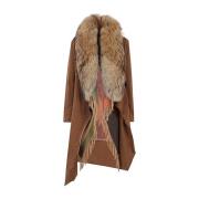 Bazar Deluxe Kamel Parka med Pälskrage Brown, Dam