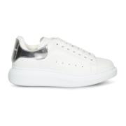 Alexander McQueen Vita Lädersneakers med Silverdetaljer White, Dam