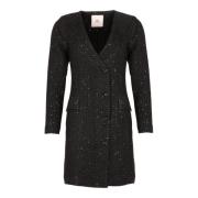 Freebird Elegant Blazer Klänning med Dekorativa Knappar Black, Dam