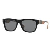 Burberry B Logo Sunglasses Black/Grey Check Multicolor, Herr