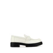 Tory Burch Vita läderloafers för kvinnor White, Dam