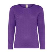 Skovhuus Feminin O-Neck Pullover Gladiole Purple, Dam