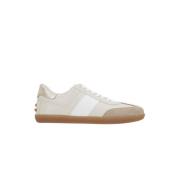 Tod's Beige Mocka Lågtoppsneakers med Guld Detalj Multicolor, Dam