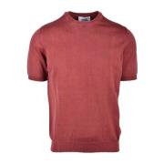 Alpha Studio Round-neck Knitwear Brown, Herr