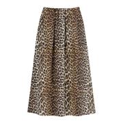 Ganni Leopard Print Maxi Skirt Brown, Dam