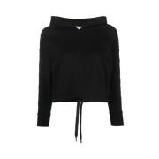 John Richmond Crop Hoodie med Ärmmönster Black, Dam