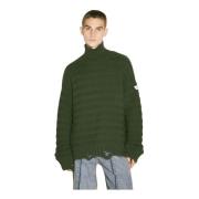 MM6 Maison Margiela Sliten Ull Turtleneck Sweater Green, Herr