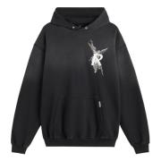 Represent Vintage Archangel Hoodie i Stained Black Black, Herr