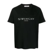 Givenchy Svart bomulls-T-shirt med relieflogga Black, Herr