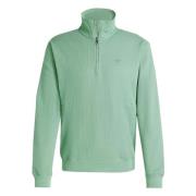 Adidas Trefoil Essentials Waffle 1/2 Zip Hoodie Green, Herr