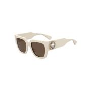 Moschino Ivory Brun Solglasögon Stilfull Modell White, Unisex