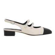 Carel Beige Slingback Mary-Jane med Spännen Beige, Dam