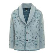 Alanui Jacquard Cardigan Blue, Herr