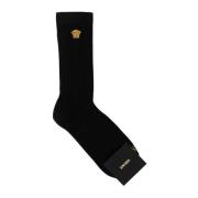 Versace Stretch Bomullsblandning Svarta Strumpor Black, Herr