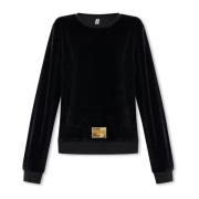 Moschino Velour sweatshirt Black, Dam