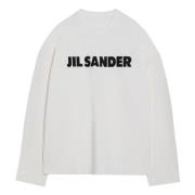 Jil Sander Långärmad rund hals T-shirt White, Herr