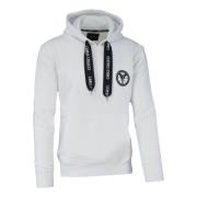 Carlo Colucci Klassisk Fritids-Hoodie med Logodetalj White, Herr