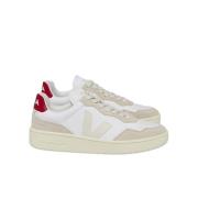 Veja Vita Lädersneakers med Röda Accenter White, Dam