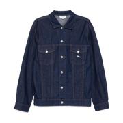 Maison Kitsuné Indigo Trucker Jacket Aw24 Blue, Herr