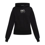 Dolce & Gabbana Sweatshirt med logotyp avslutad med skimrande kristall...