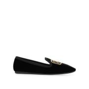 Miu Miu Svarta Velvet Ballerina Skor Black, Dam