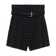 IRO Svart High-Waist Lurex Shorts Black, Dam