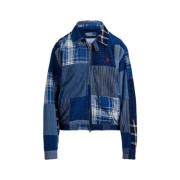 Polo Ralph Lauren Patchwork Bomull och Linne Vindjacka Blue, Dam