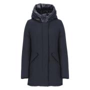 Woolrich Blå Parka med Logohuva Blue, Dam