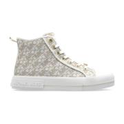 Michael Kors Evy Empire Monogram High-Top Sneaker Beige, Dam