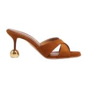 Aquazzura Bruna mockamules med guld boll Brown, Dam