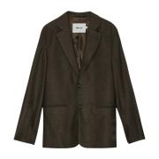 Nn07 Avslappnad silhuett ull blazer jacka Brown, Herr