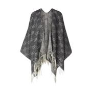 Liu Jo Monogram Logo Poncho Stil Gray, Dam