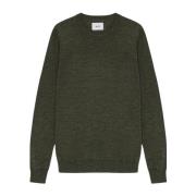 Nn07 Ull Crewneck Tröja Mörk Armé Green, Herr